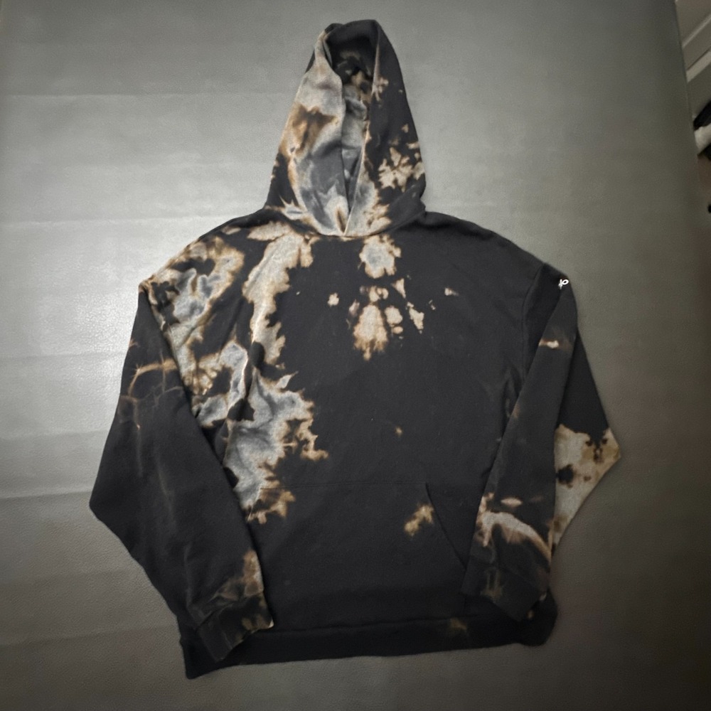 Alo Hoodie Mens 2XL Black Premium Yoga Workout Exercise Acid Wash Comfort Lounge